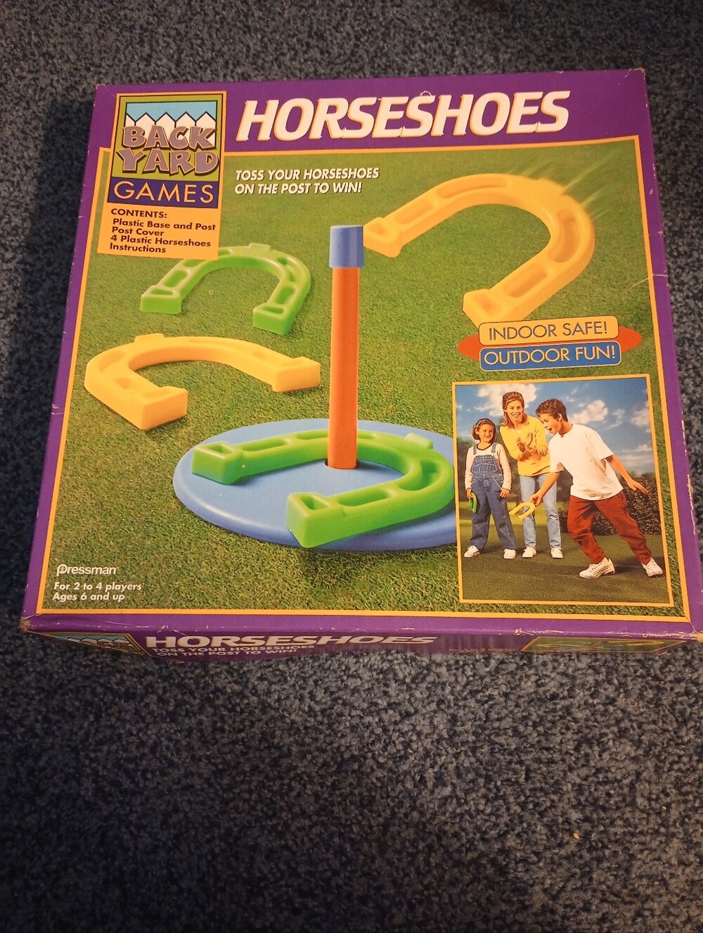 Backyard Games 1993 Horseshoes Set - Yellow & Green Plastic Horseshoes